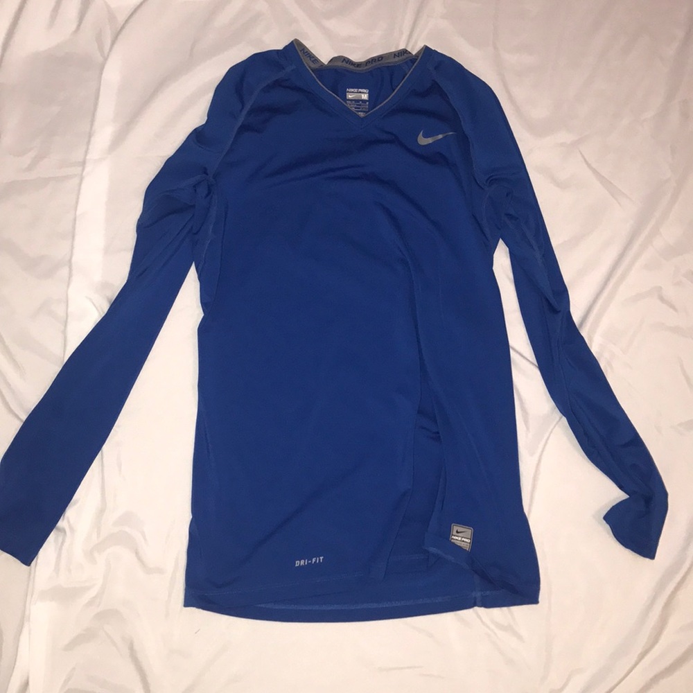 Blue nike pro drifit top